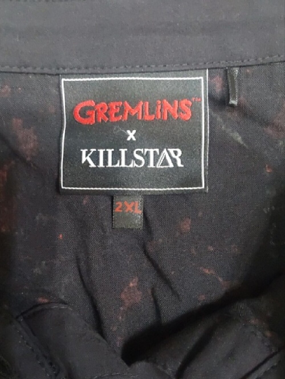 Killstar Black and Red Gremlins Asymmetrical Shirt Dress - Picture 4 of 8